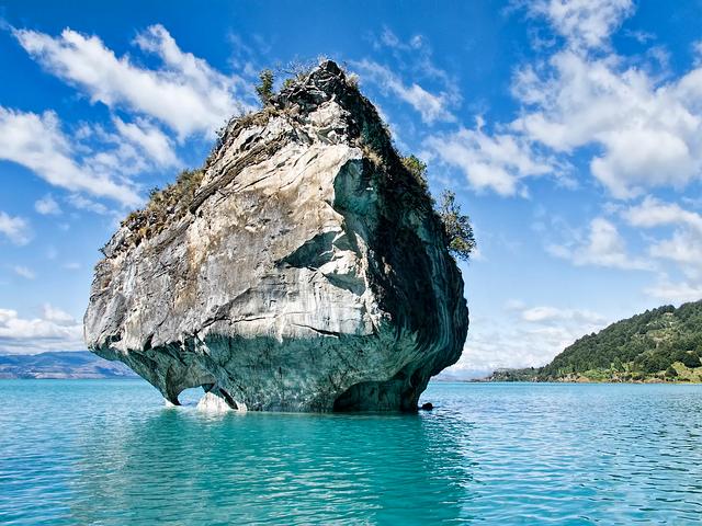 Erosion of marble cliffs