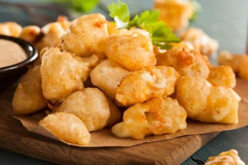 Close Up of Deep Fried Cheese Curds
