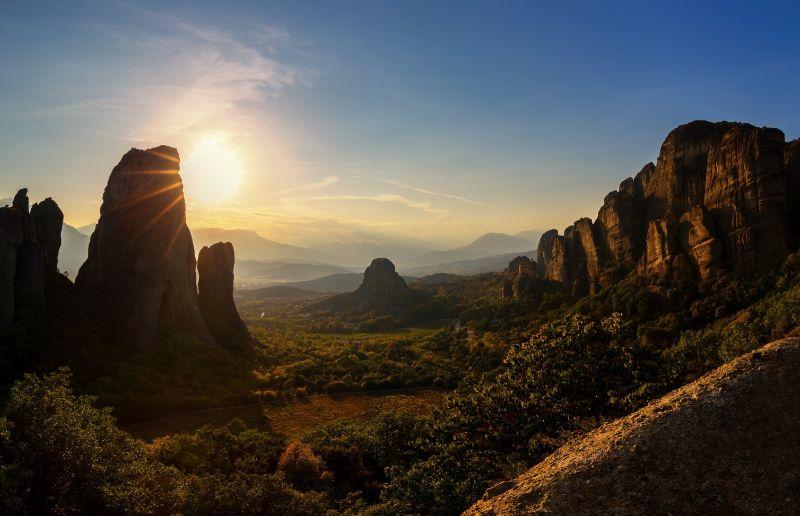 Sunset in Meteora, Greece