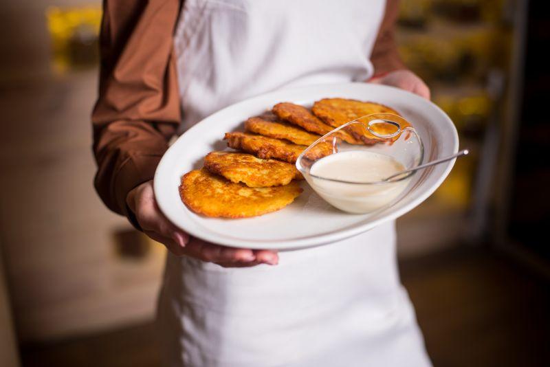 German Potato Pancakes Being Served