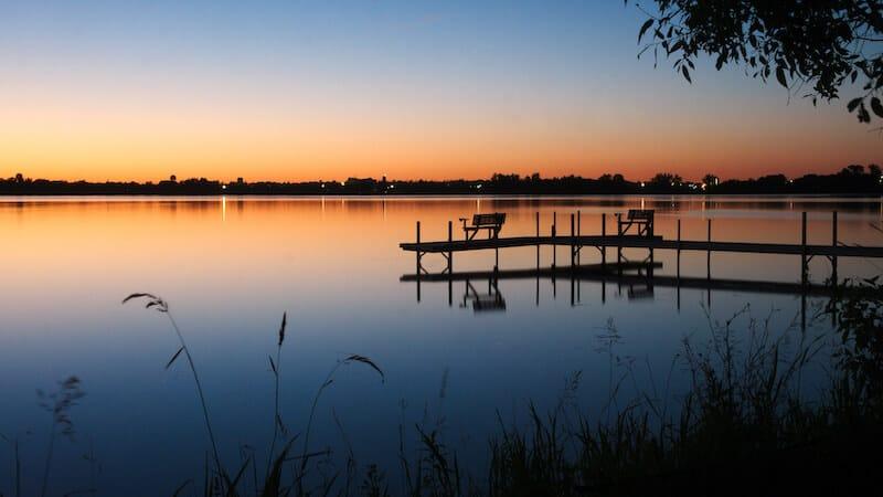 sunset at Lake Bemidji Minnesota