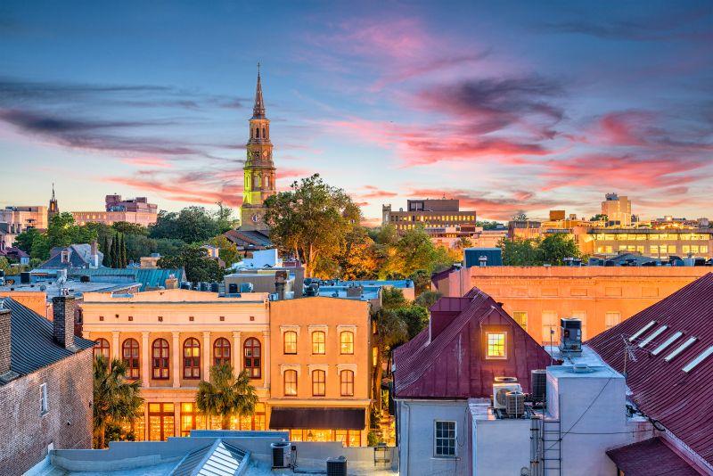 Charleston Skyline at Sunset