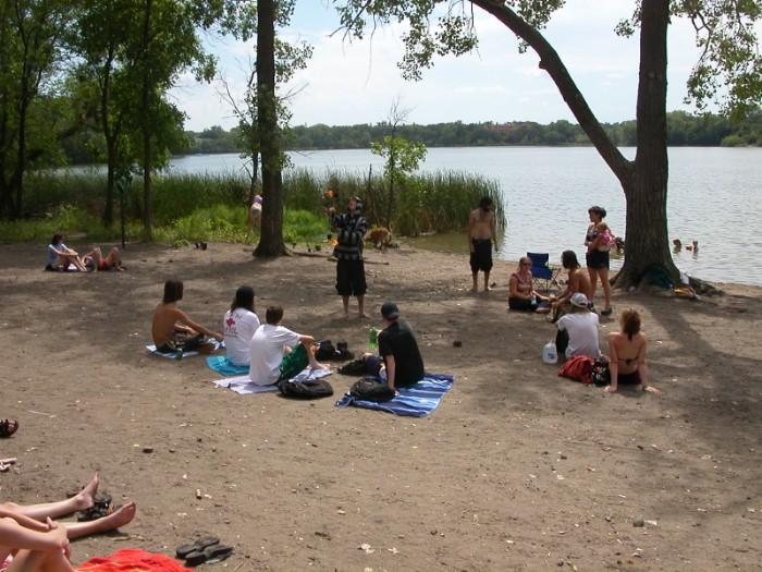 Vacationers in a Beach in Minneapolis