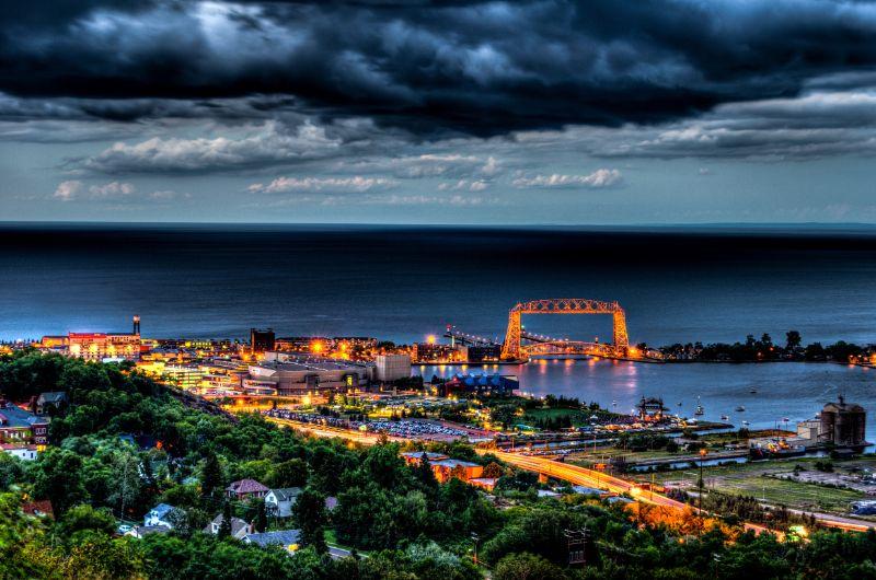 Duluth, Minnesota Skyline at Night