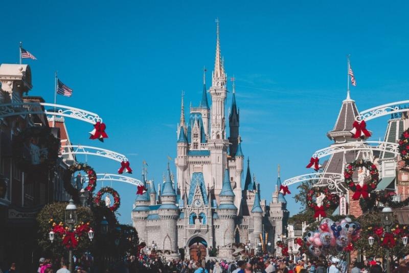 castle and the crowd in Disney World Orlando