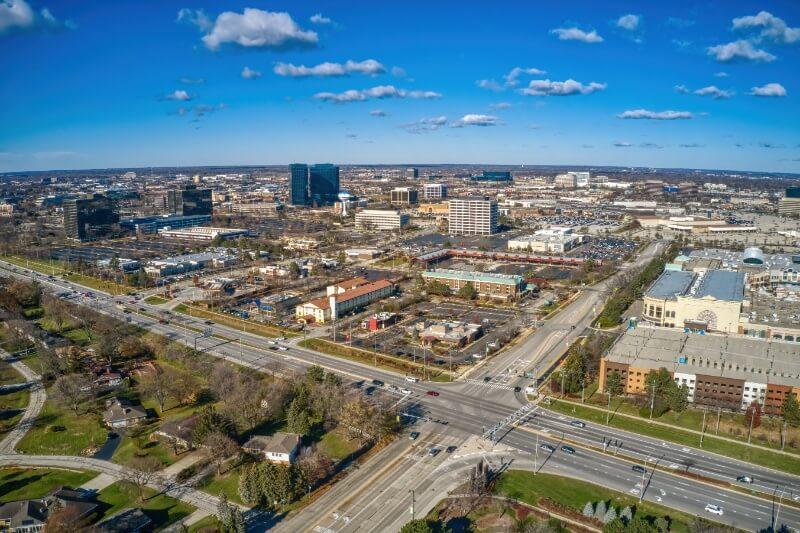 Aerial View of Schaumburg, Illinois