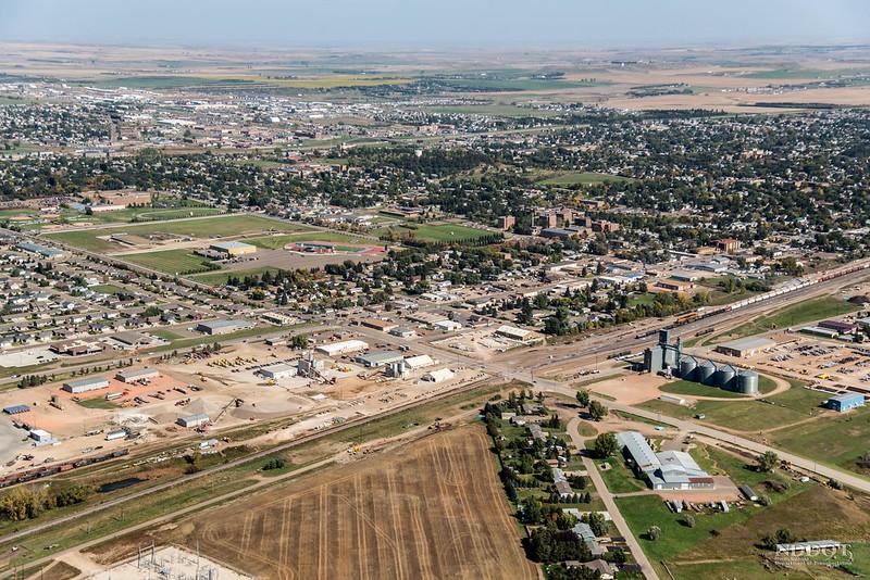 An aerial view of Dickinson