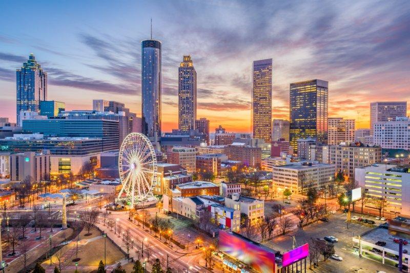 Atlanta Cityscape and Sunset