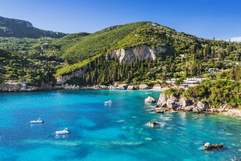 Beautiful bay near Paleokastritsa village, Corfu island, Greece