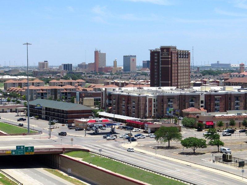 View of the Lubbock, Texas skyline from Marsha Sharp Freeway corridor.