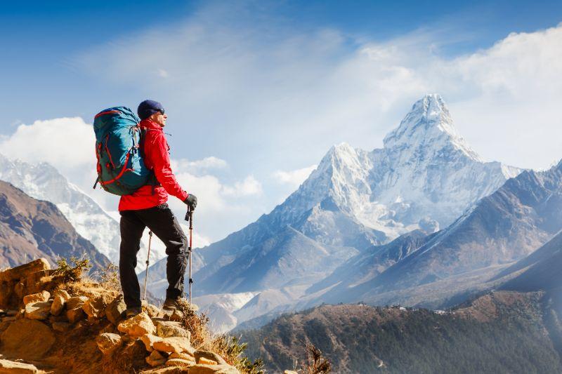 Backpacker Hiking ion the Himalayas