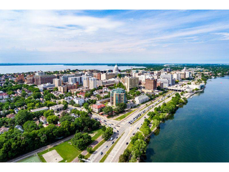 Madison, Wisconsin Aerial View