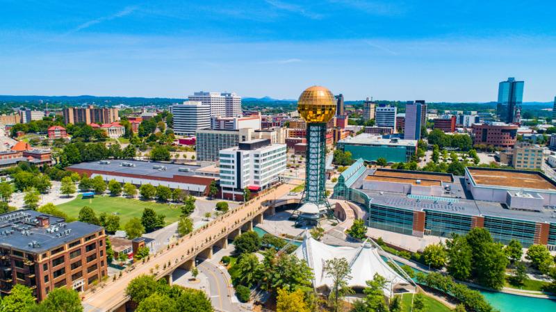 Downtown Knoxville, Tennessee Aerial View