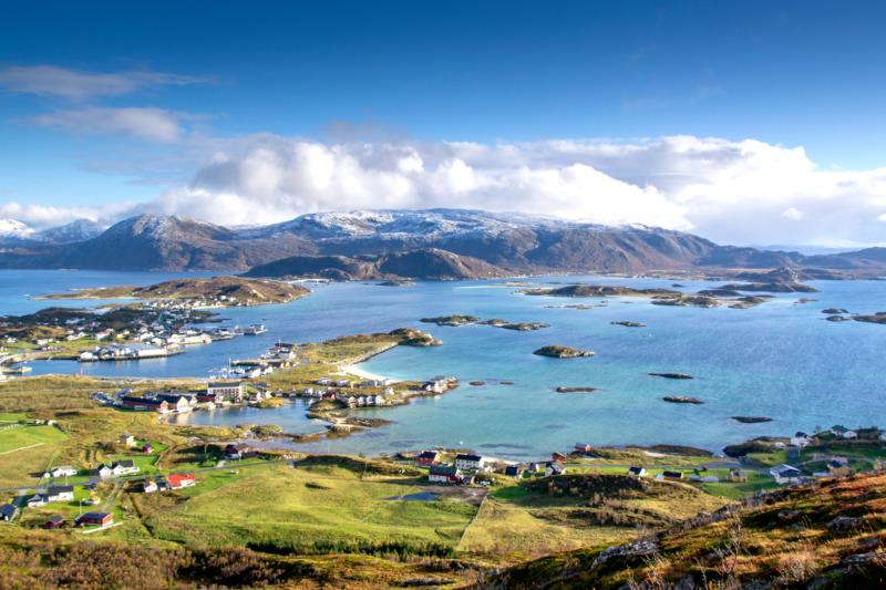 Tromso cityscape and mountain rage