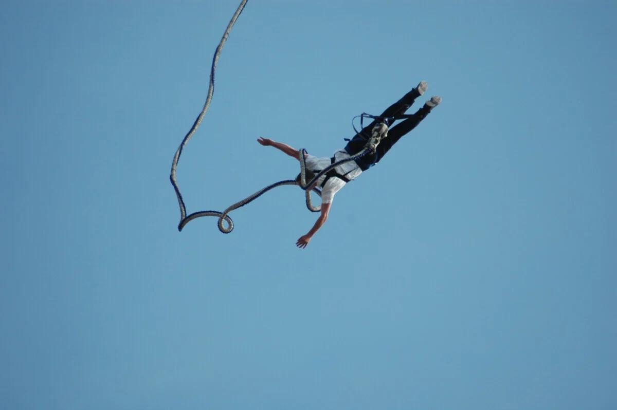 Man Bungee Jumping