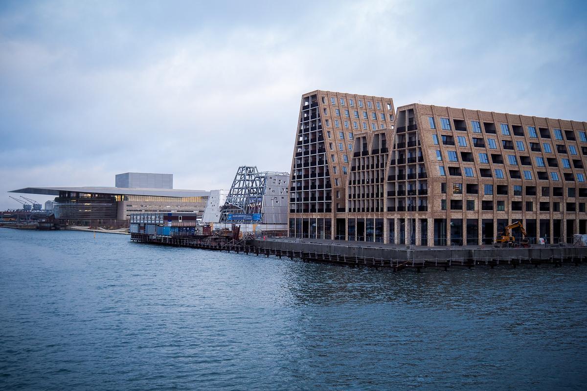 Architectural photography of modern waterfront building in Copenhagen, Denmark