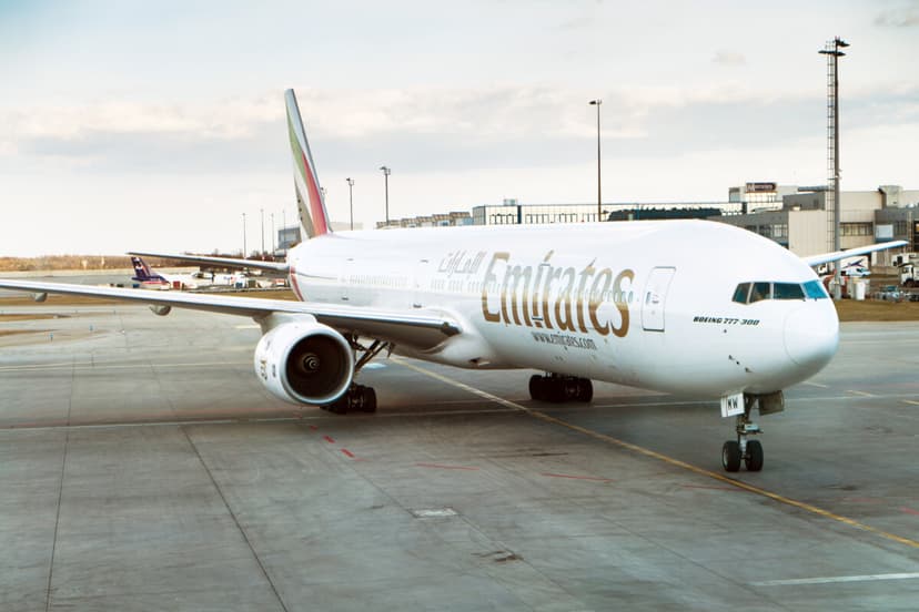 Boeing 777-300 Emirates Plane in Prague