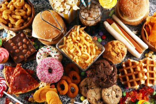 Variety of Unhealthy Fast Food