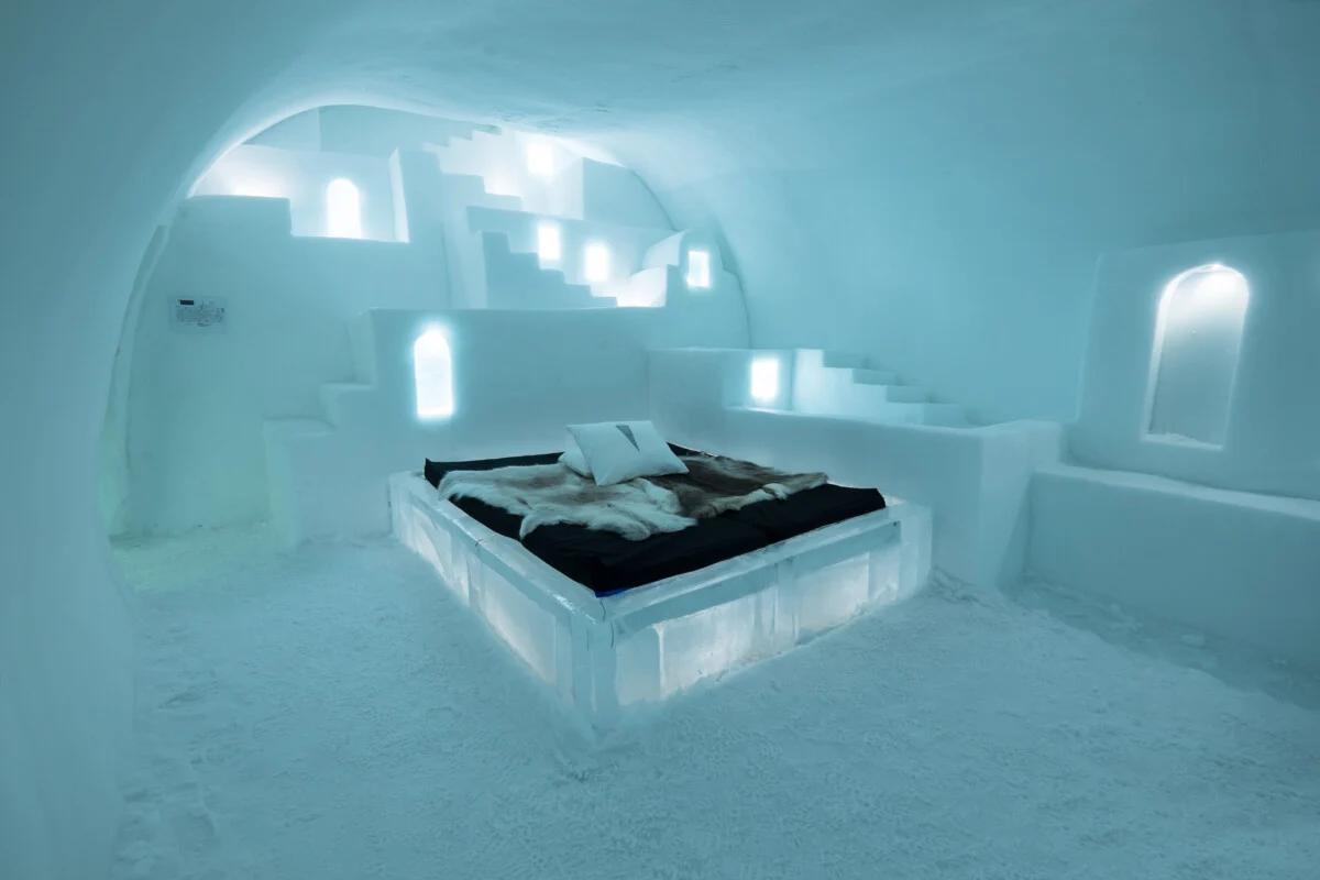 Room interior of an Ice Hotel