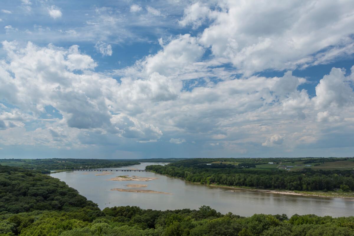 Panoramic view of Platte River State Park in Nebraska