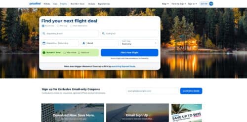 Priceline Flight Booking Page