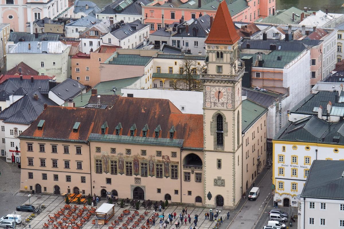 Rathaus Passau, Germany: Historic building along the Danube River