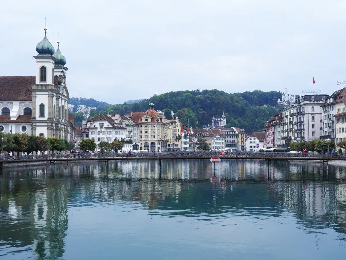 Reuss River and Old Town Lucerne, Switzerland