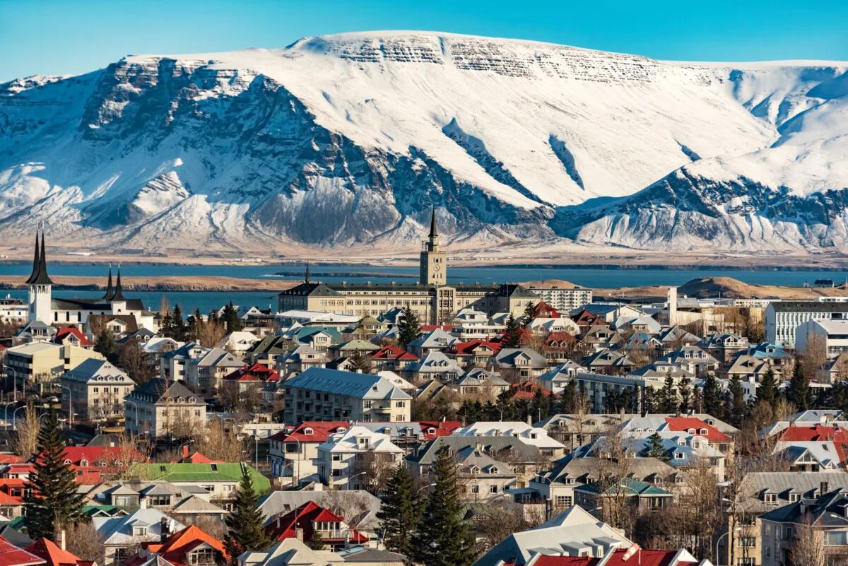 Aerial view of Reykjavik, Iceland