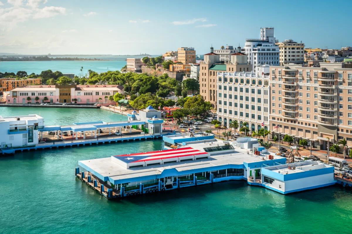 Aerial view of Port of San Juan in Puerto Rico