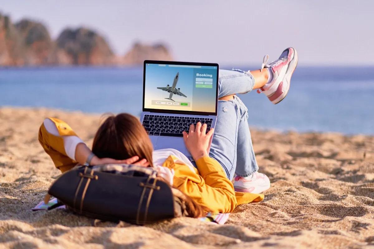 Online booking plane tickets using computer