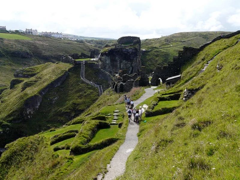 Visitors along Tintagel Castle