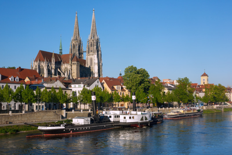 St. Peter's Cathedral rising above Regensburg's Old Town
