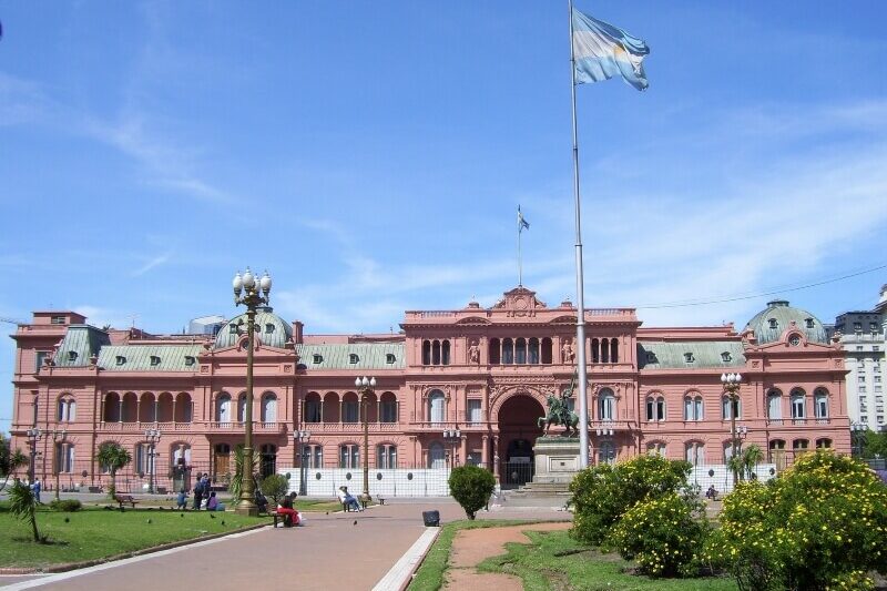 Buenos Aires Monument with a Flag
