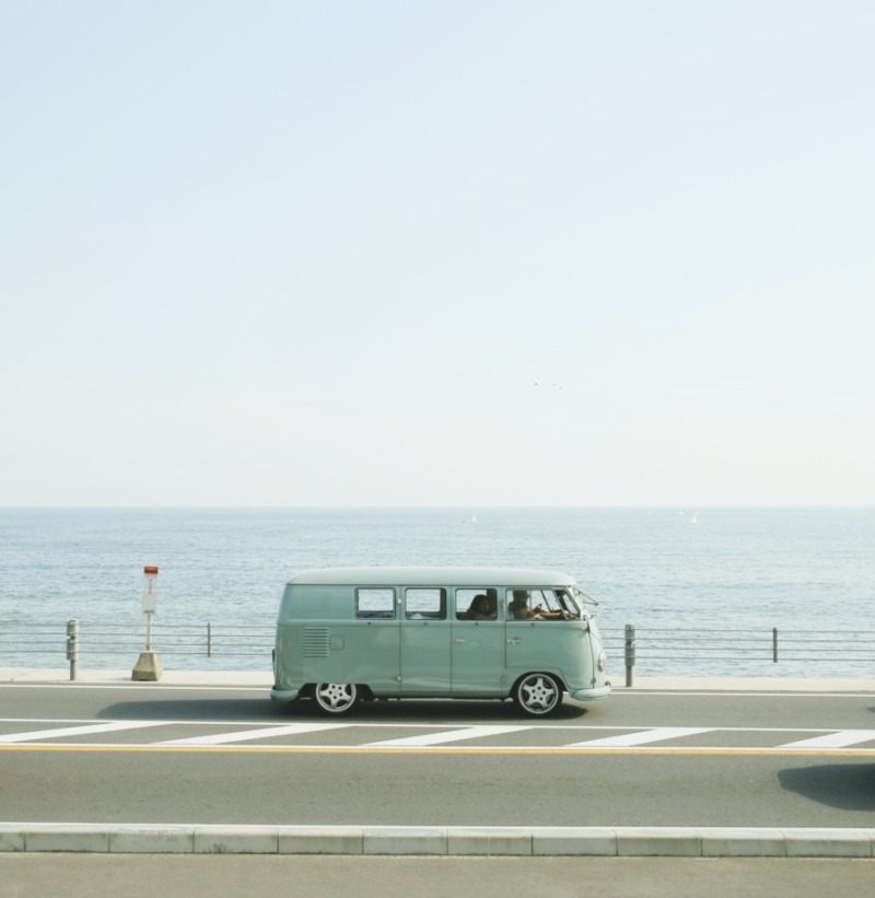 Van Cruising along the Ocean