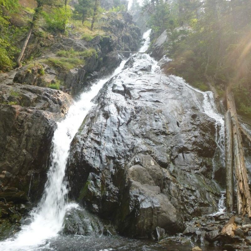 Falls on the Pine Creek Lake Trail in Montana