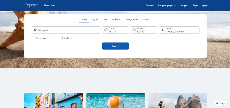 Travelocity Landing Page