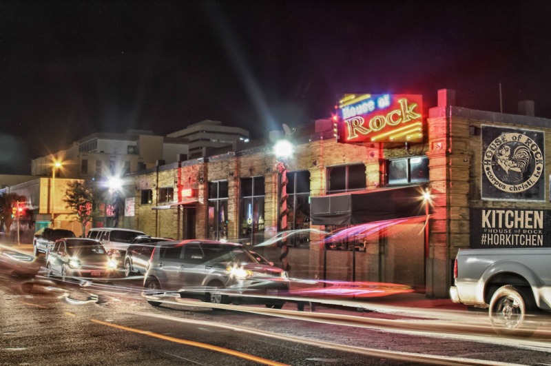 The House of Rock building at night