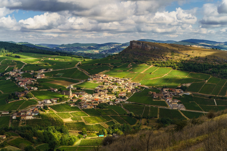 Roads and hills of Burgundy, France Wine Country