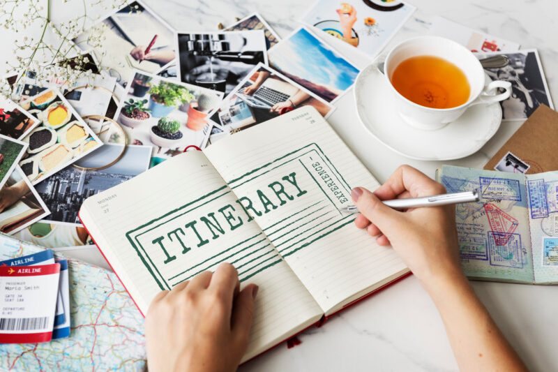 Holiday vacation itinerary travel planner