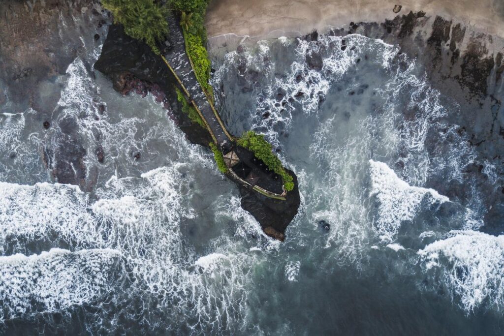 Aerial View of Tanah Lot Temple