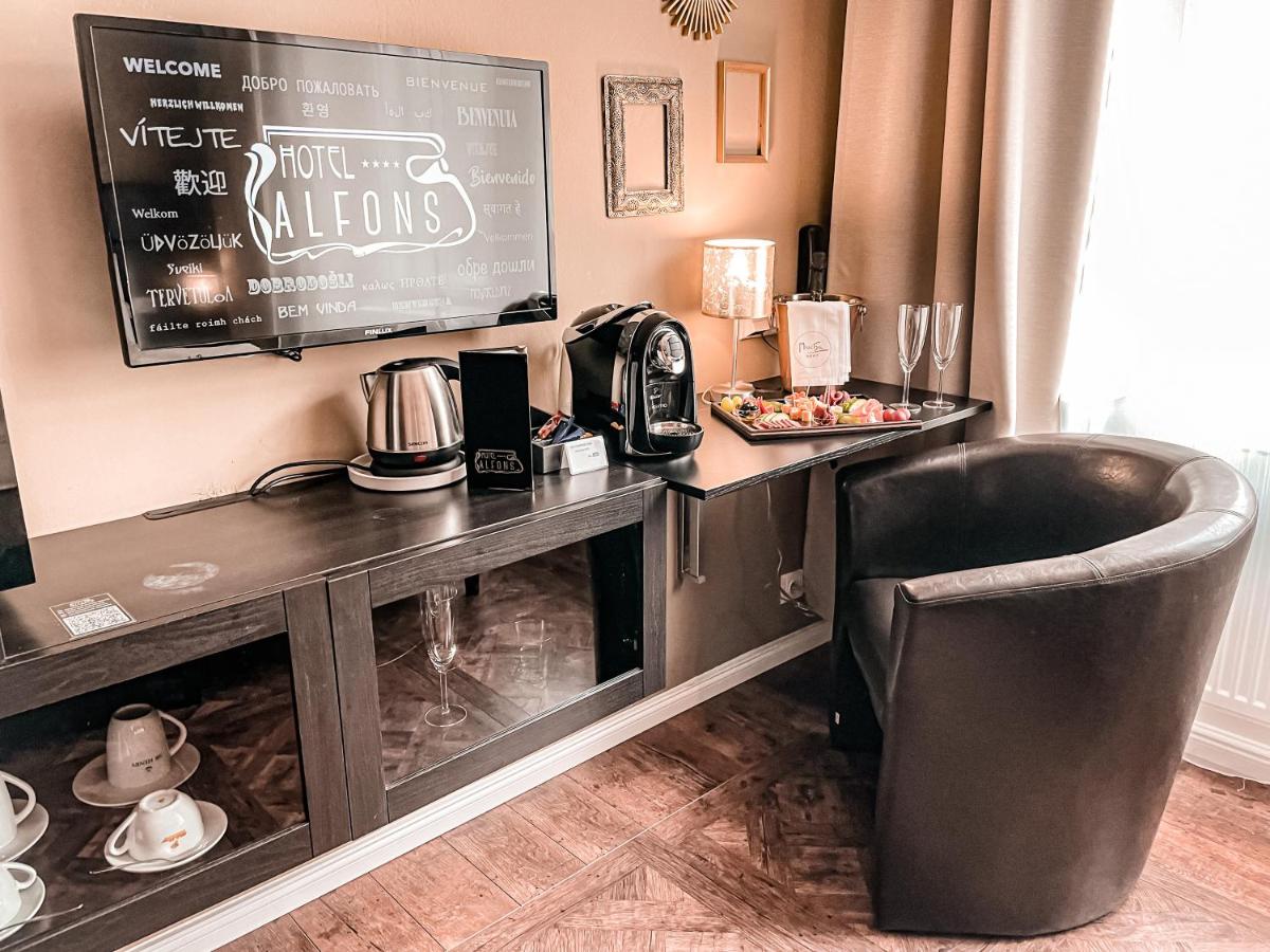 Cozy coffee bar with chalkboard menu and comfortable seating.