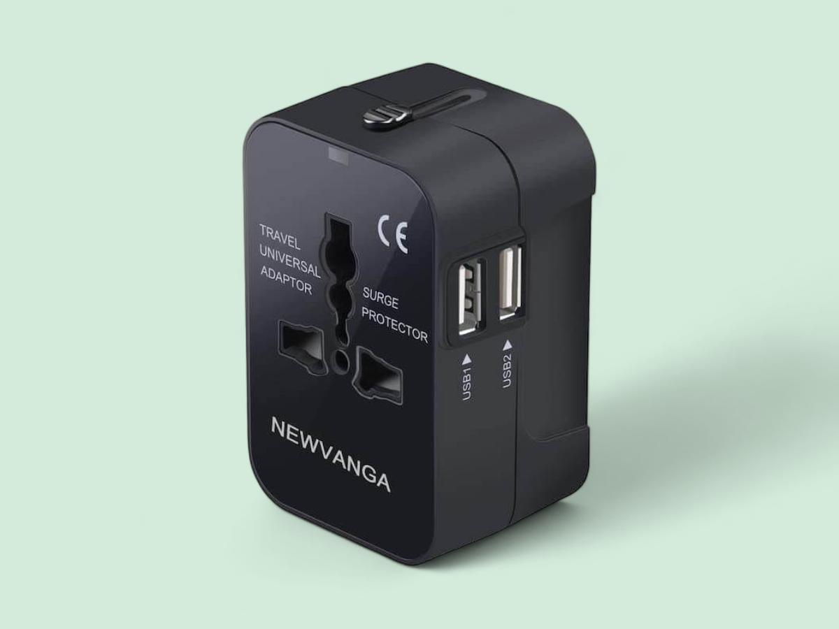 Black All-in-One Universal Travel Adapter