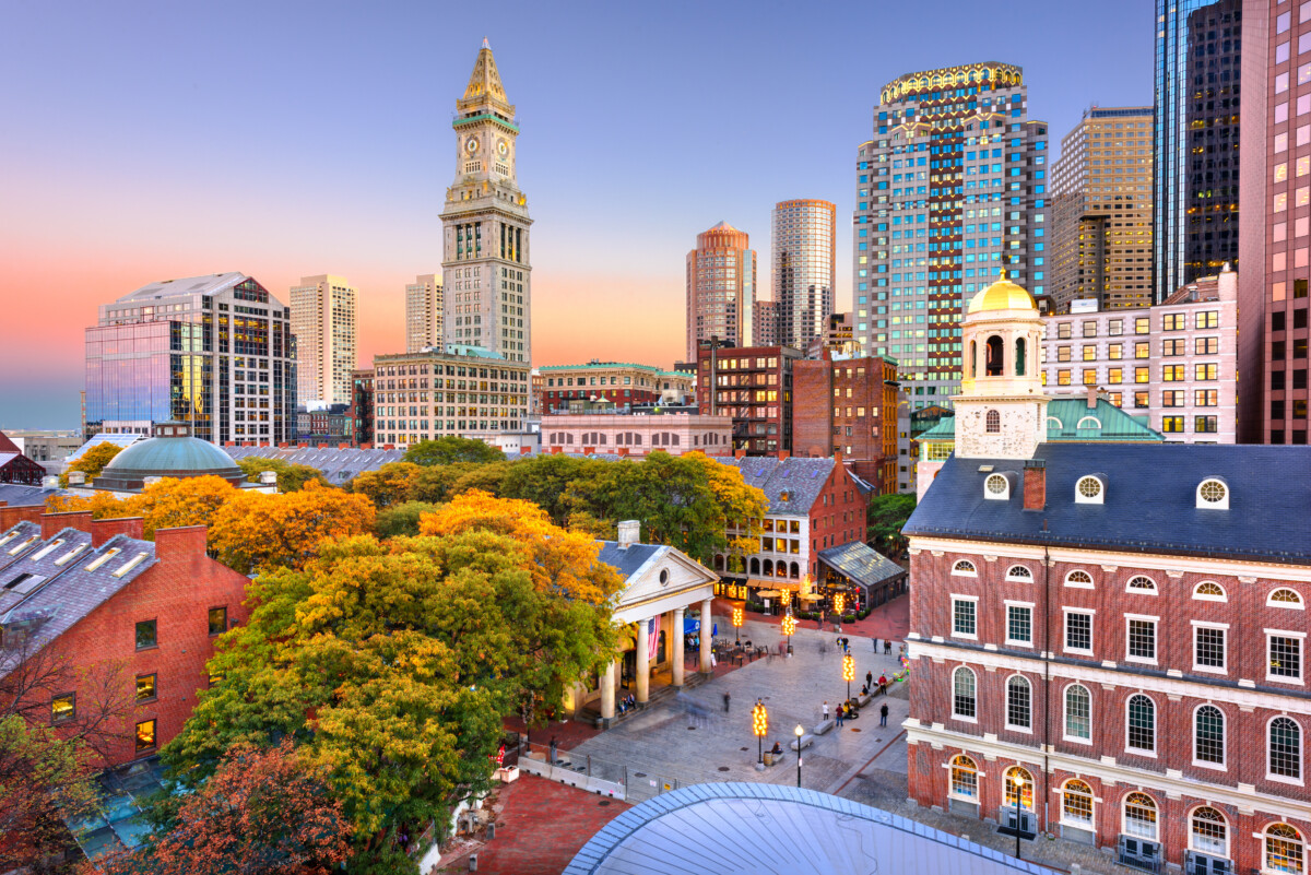 Boston, Massachusetts Sunset view