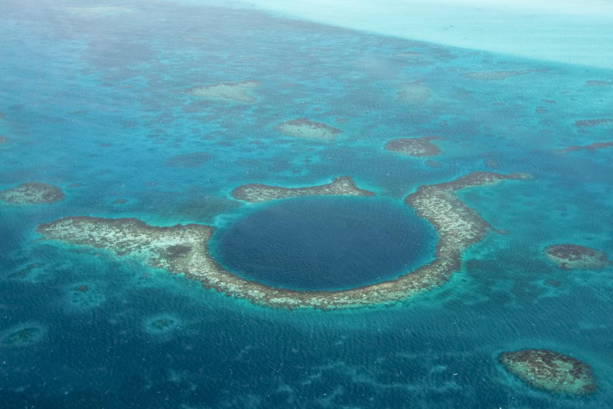 Great Blue Hole Belize Diving Aerial View
