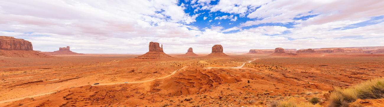 East and West Mitten Buttes in Monument Valley Navajo Tribal Park