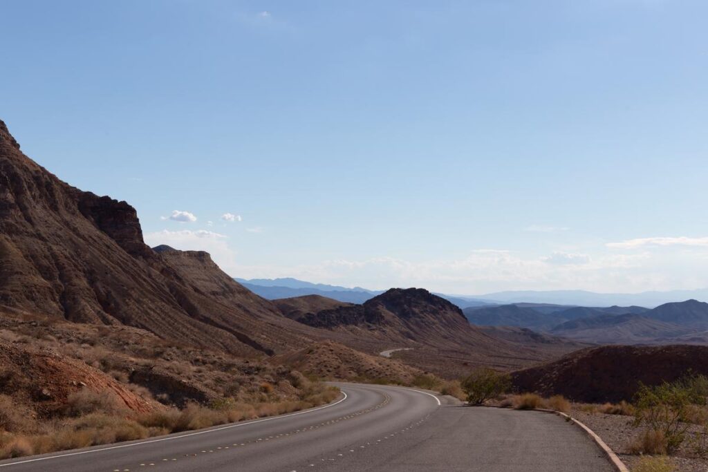 Scenic Northshore Desert Highway near Lake Mead, Nevada