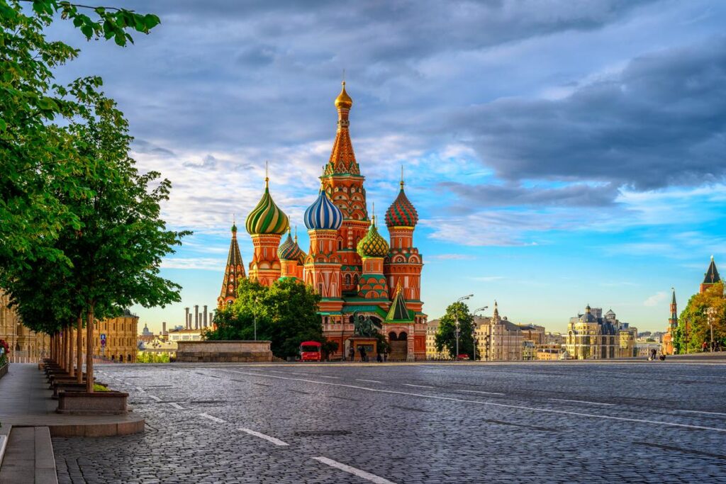Sunrise at Saint Basil's Cathedral, Moscow