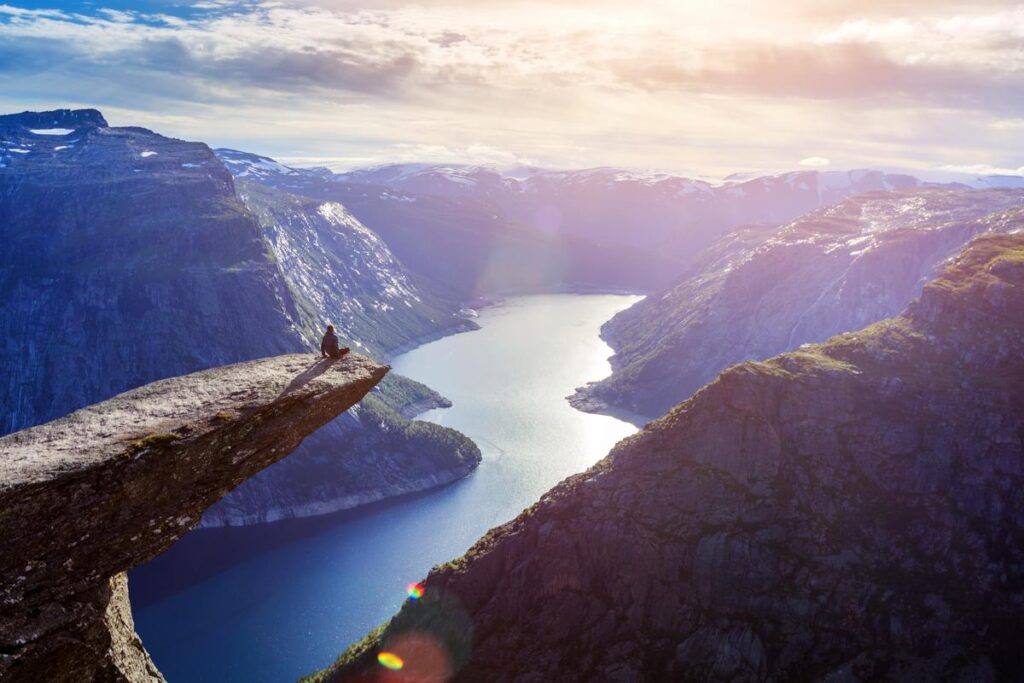 Sunset View from Trolltunga, Norwegian Fjords