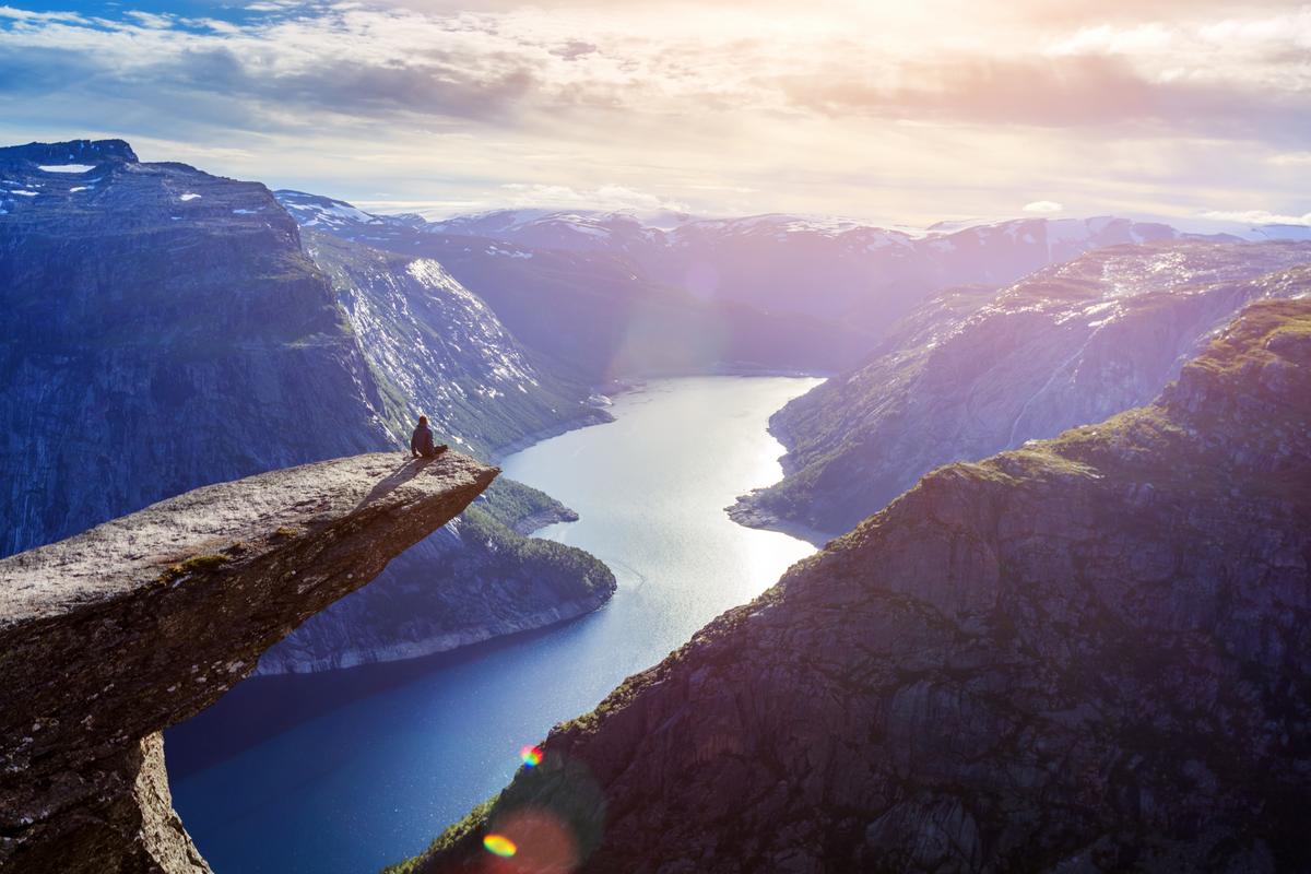Sunset View from Trolltunga, Norwegian Fjords