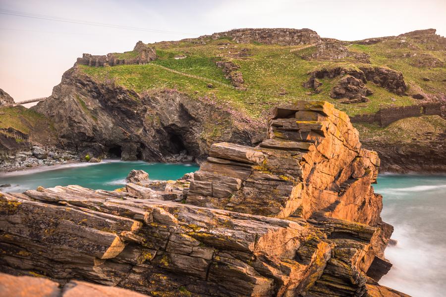 Sunset at Tintagel Castle Ruins, Cornwall UK